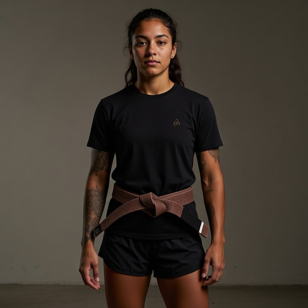 Ladies Brown Ranked Logo Tee