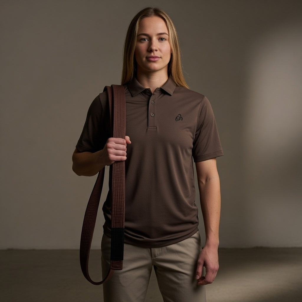 Ladies Brown progression polo