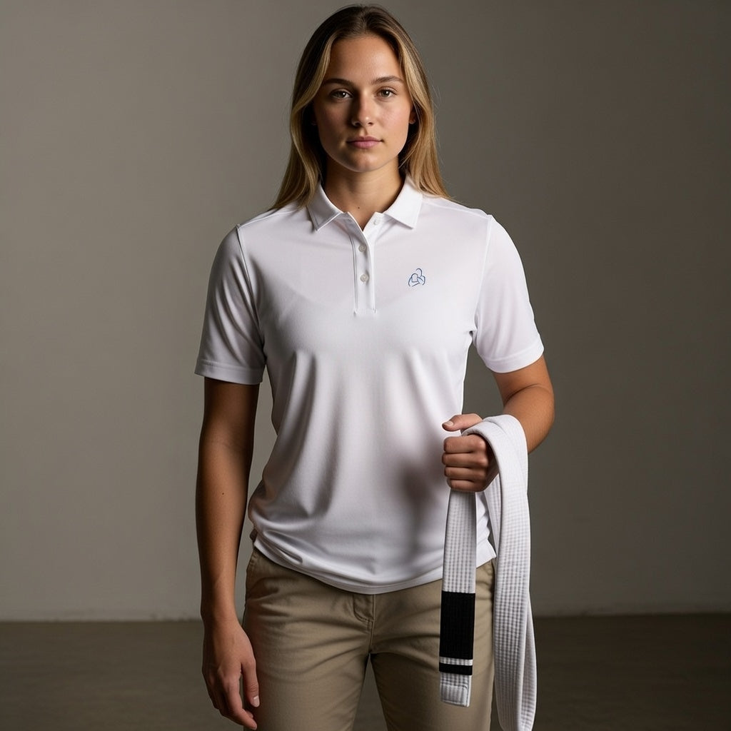 Ladies White progression polo
