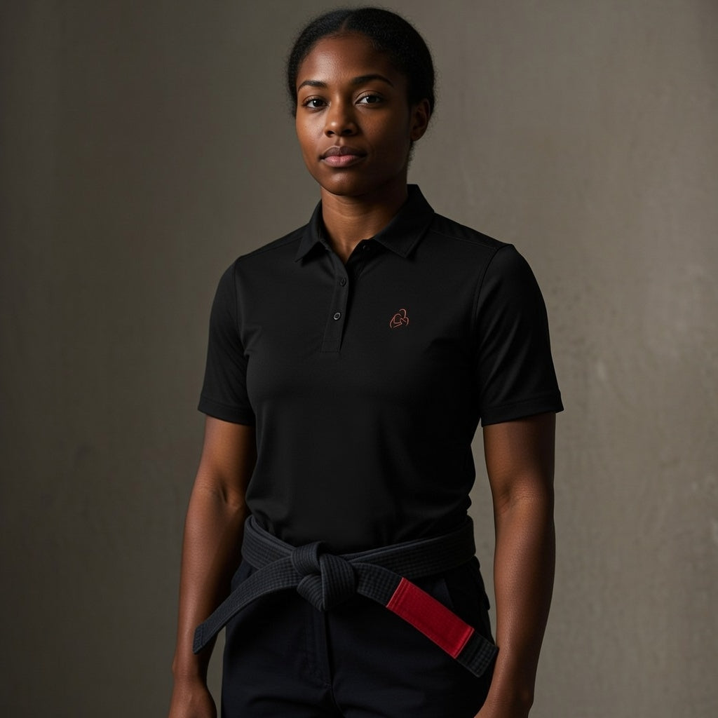 Ladies Black progression polo